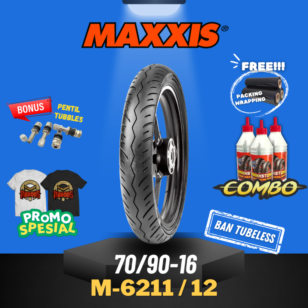 [READY COD] MAXXIS M6211 / M6212 70 - 90 - 16  / BAN MAXXIS 70/90-16 / 70-90-16 TUBELESS BAN LUAR / 