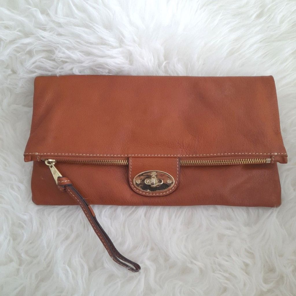 (preloved) Leather Clutch Bag / Tas Kulit Asli Wanita