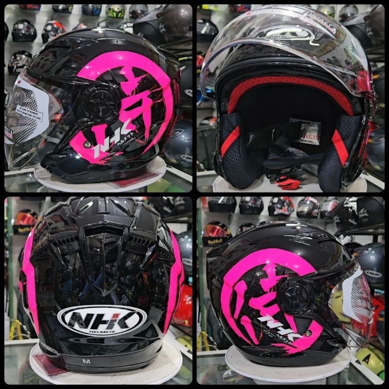 HELM NHK GLADIATOR KANJI BLACK PINK GLOSSY