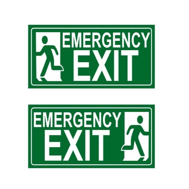 

STIKER VINYL PINTU DARURAT/EMERGENCY EXIT UKURAN 15 X 30 CM- SIAP KIRIM