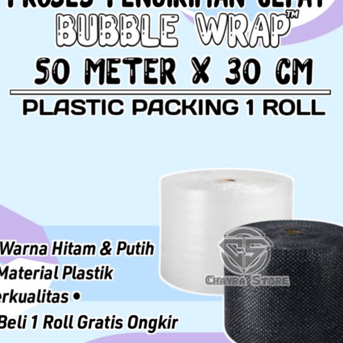 

KF7 Bubble wrap roll 5m x 3cm plastik packing buble wa TEBAL