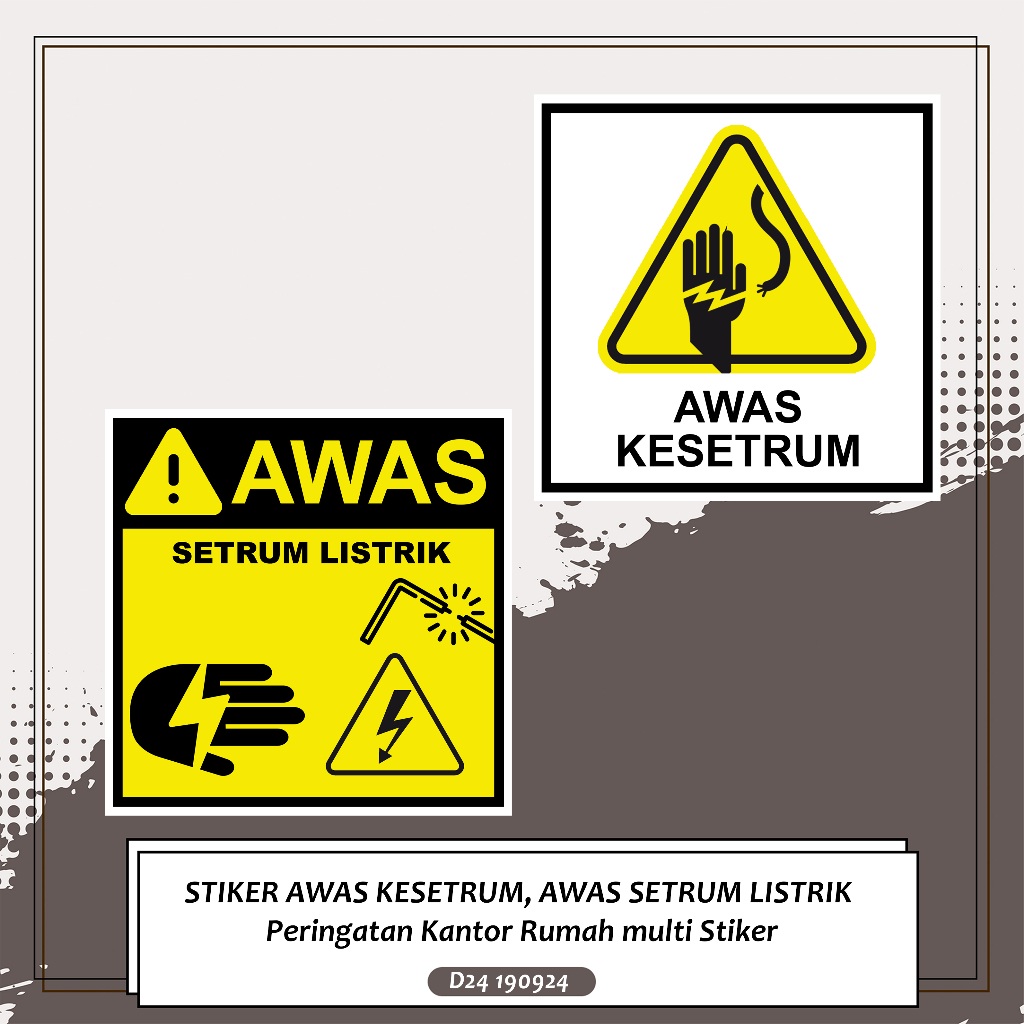 

STIKER AWAS KESETRUM, AWAS SETRUM LISTRIK Peringatan Kantor Rumah multi Stiker