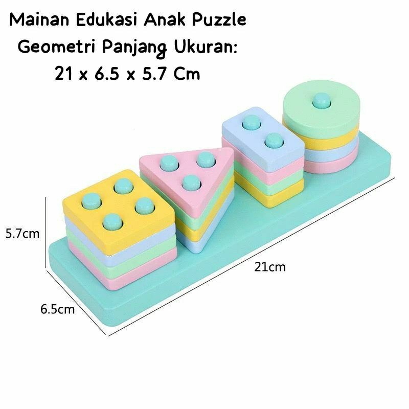

Mainan Edukasi Anak Puzzle Geometri Panjang.