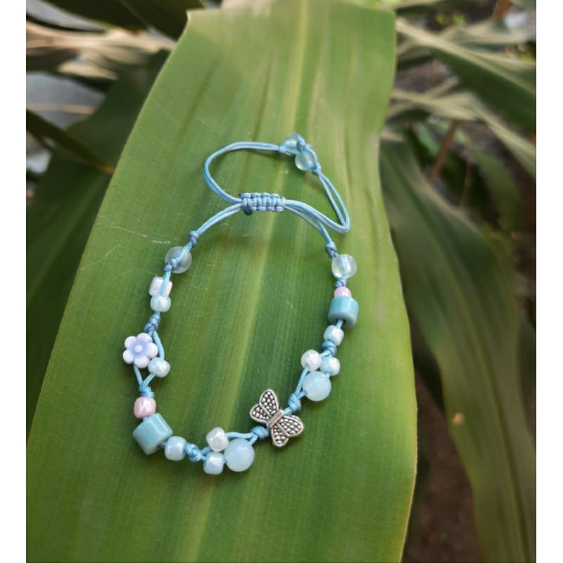 Gelang Kupu-kupu kecil | Gelang Kupu-kupu silver | Gelang Manik | Gelang Tali