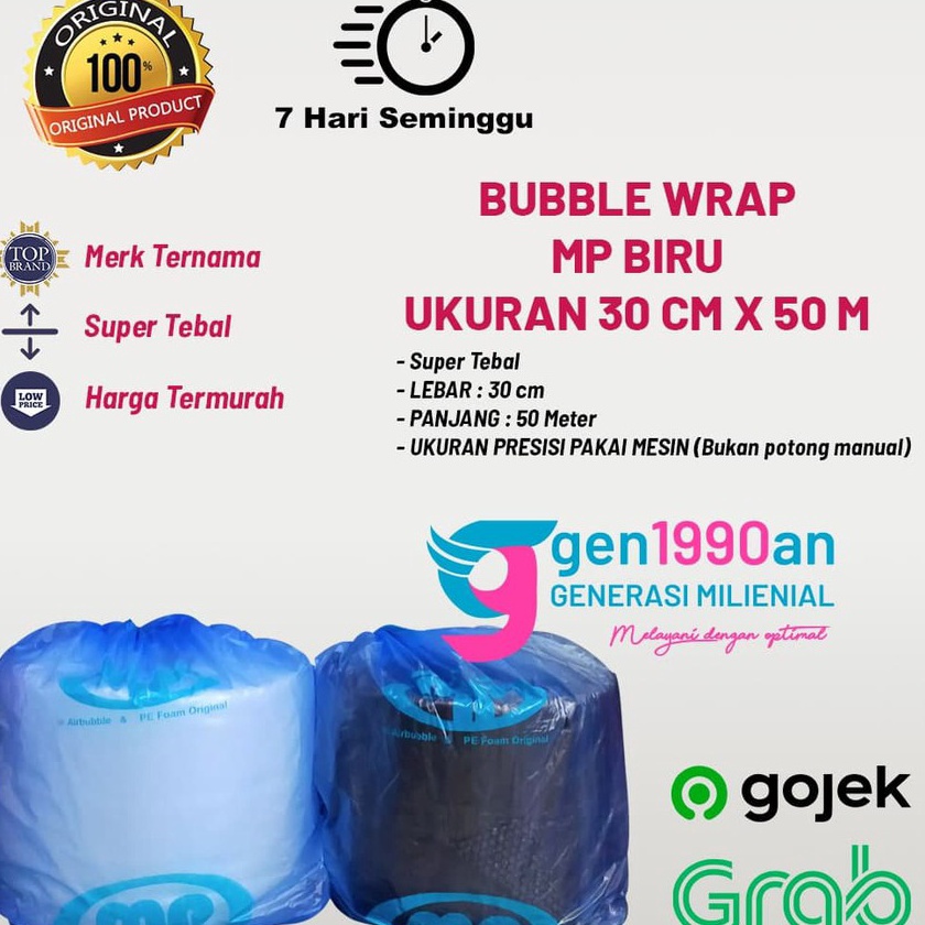 

Cashback Plastik Bubble Wrap 5 m x 3 cm bks Paling Tebal Aman Mulia Pack Biru