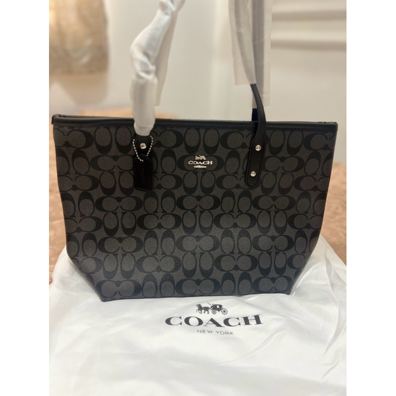 tas coach tote black ori preloved