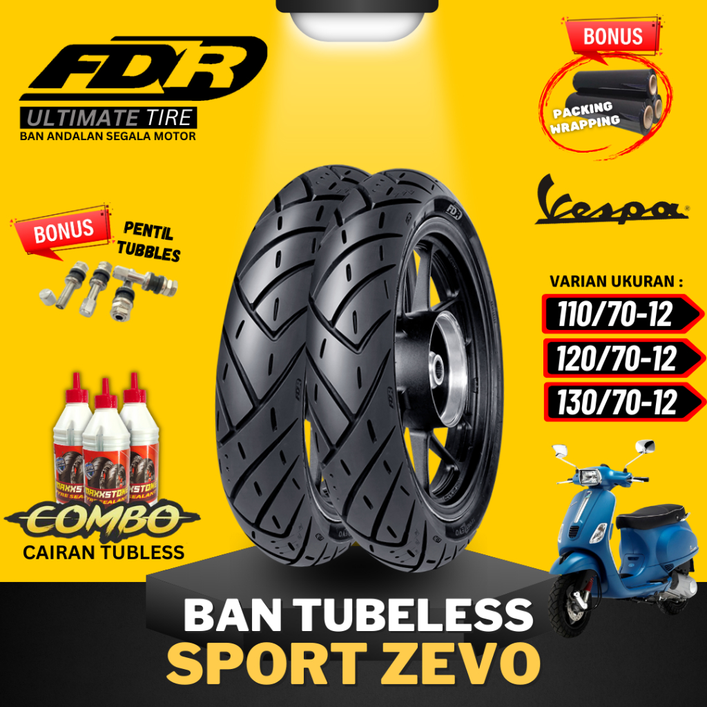 [READY COD] BAN FDR RING 12 SPORT ZEVO ULTIMATE TUBELESS (110/70-12 / 120/70-12 / 130/70-12) BAN MOT