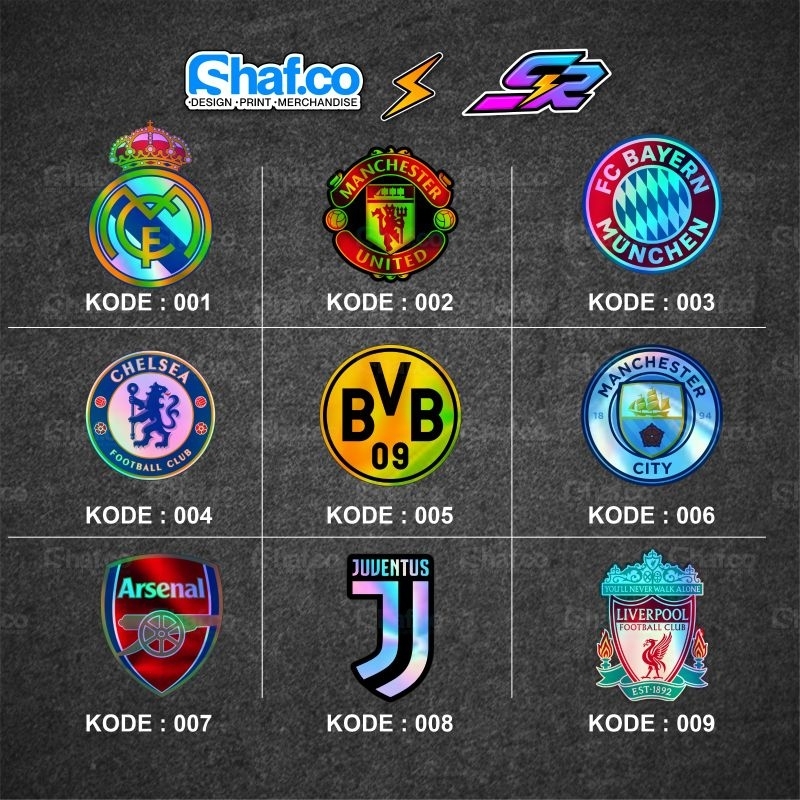 

STICKER LOGO CLUB BOLA // STICKER FOOTBALL // STICKER LOGO BOLA // STICKER KEREN // STICKER VINYL PUTIH DAN HOLOGRAM