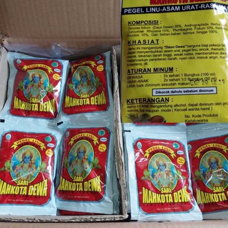 

HEBOH Jamu Daun Dewa SARI MAHKOTA DEWA SACHET pegal linu asam urat