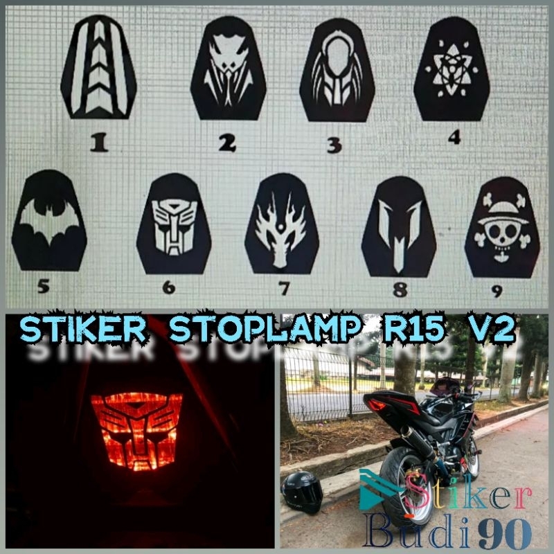 Stiker lampu stoplamp R15 V2