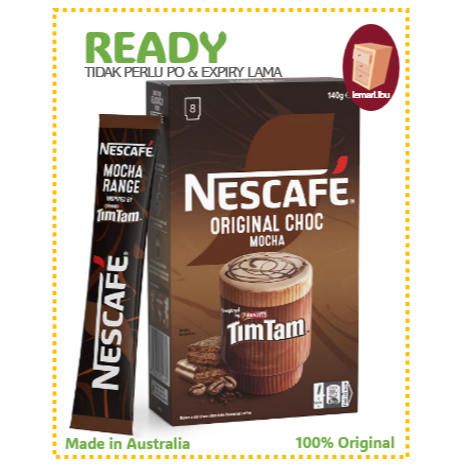 

Nescafe Original Choc Mocha Tim Tam Coffee Sachets 8 Pack/Kopi Nescafe Tim Tam -