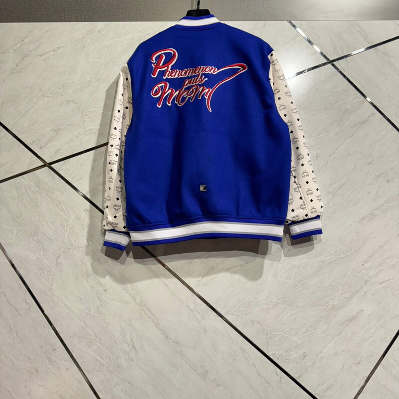 Jaket Bomber Pria Mcm Blue