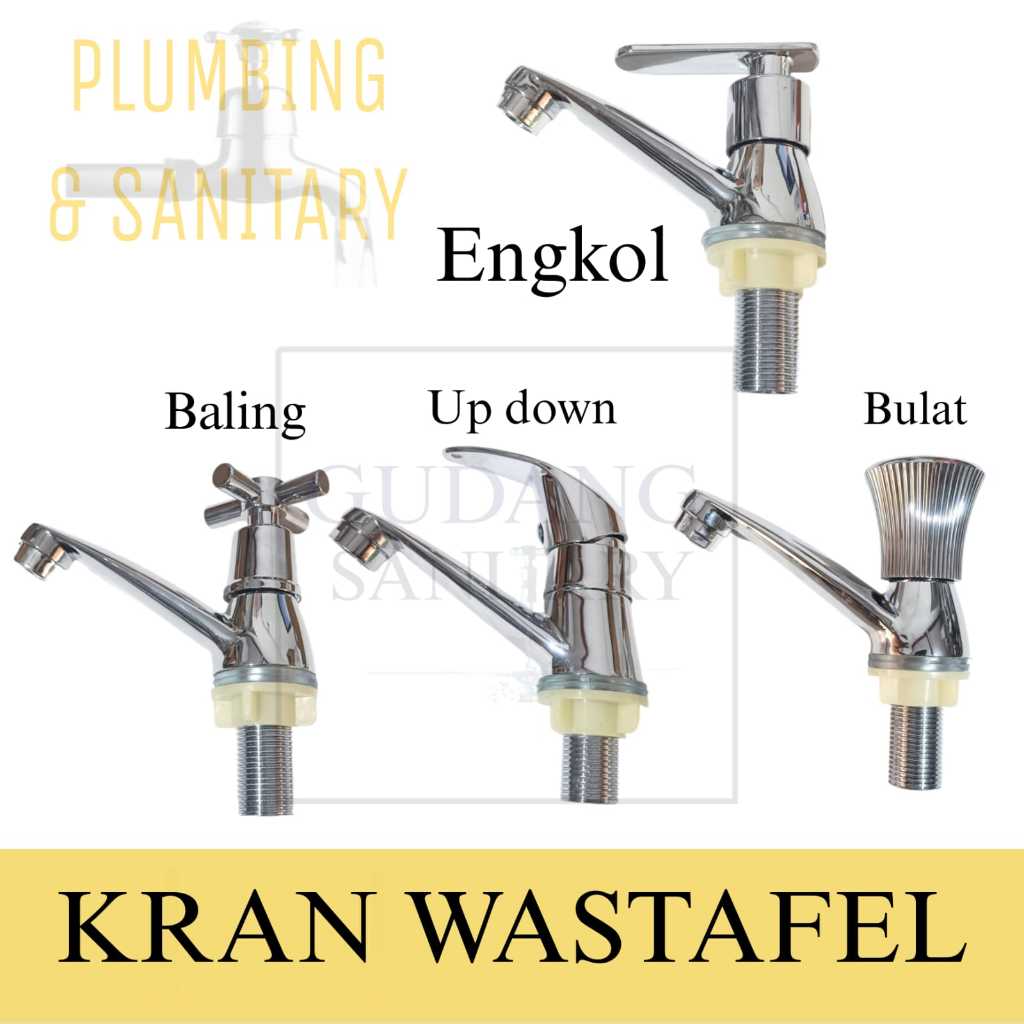 Kran wastafel chrome engkol up down bulat baling kran air wastafel murah jantung kuningan