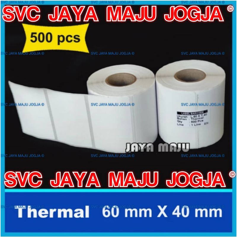 

KASIR LABEL STIKER THERMAL 60 X 40 MM - 60X40 MM - 500 PCS JAYA MAJU JOGJA || LABEL TANPA RIBBON || 60 X 40 THERMAL TOP COAT - 1 LINE - FACE OUT - ISI 500 PCS || 60X40 - LABEL ETIKET LABEL OBAT PASIEN TOKO OBAT APOTIK PUSKESMAS RUMAH SAKIT