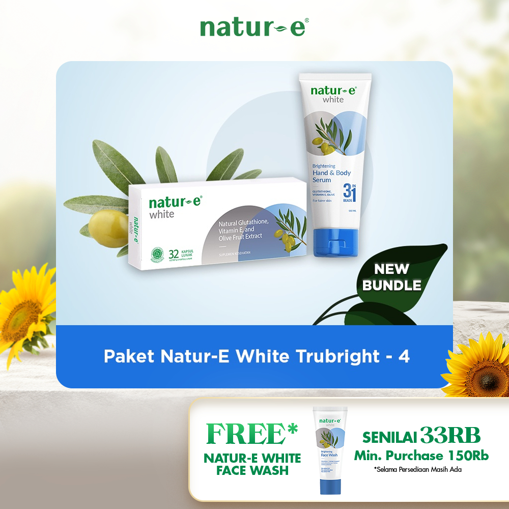 [Bundle] Natur-E White 32s Soft Capsule & Hand Body Serum - Paket Skincare & Suplemen Kecantikan