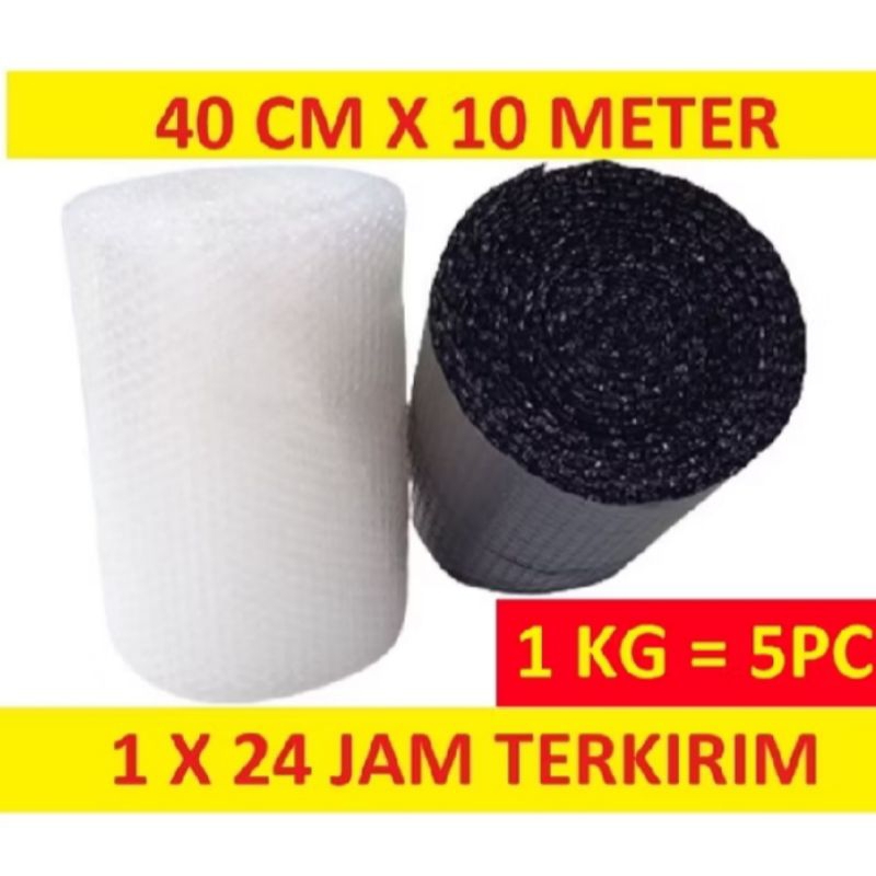 

bubble wrap ukuran 40 cm x 10 m roll tebal hitam