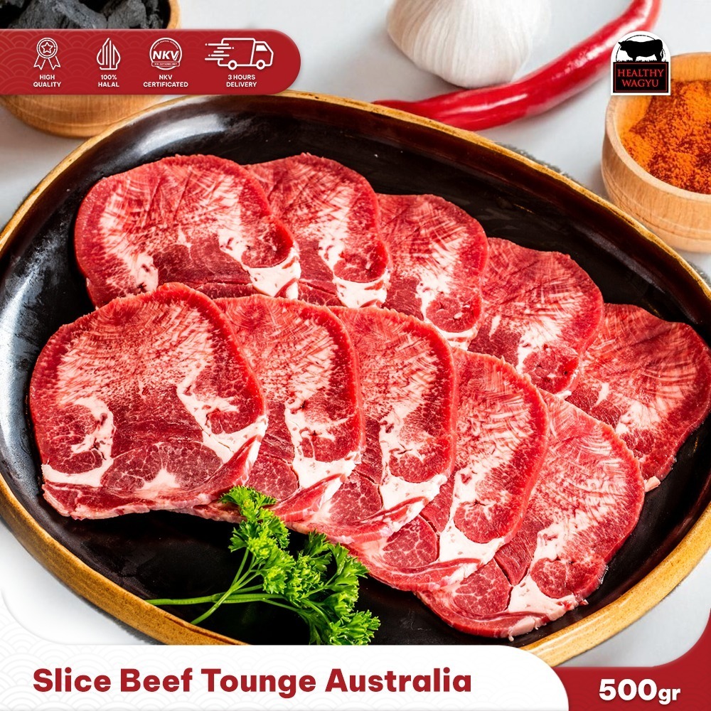 

Slice Beef Gyutan Lidah Sapi Premium Import Halal 500gr Healthy Wagyu