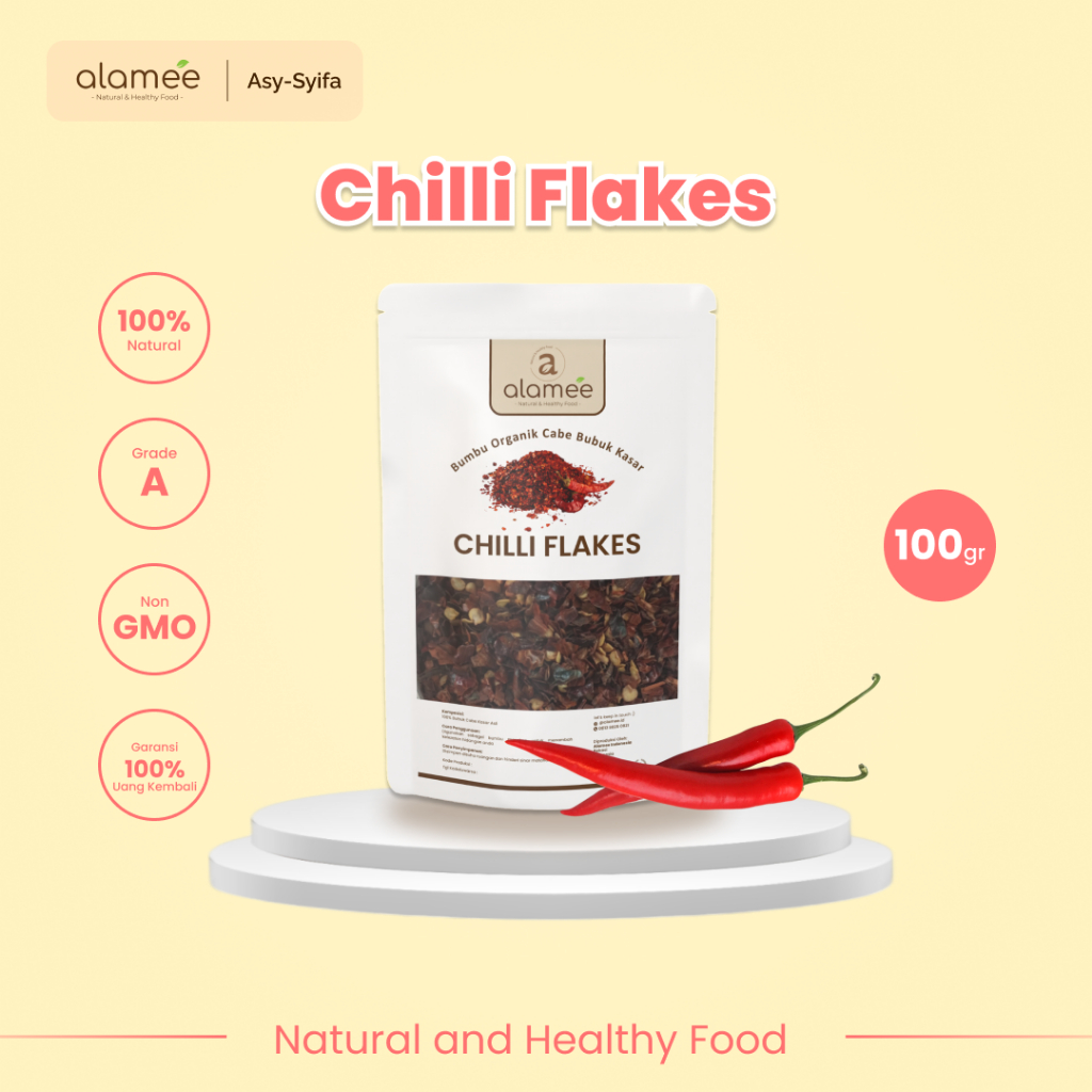 

Cabe Bubuk Kasar Chilli Flakes Cabai Bumbu Dapur Masak Organik Rempah Rimpang Murni Seasoning 100g