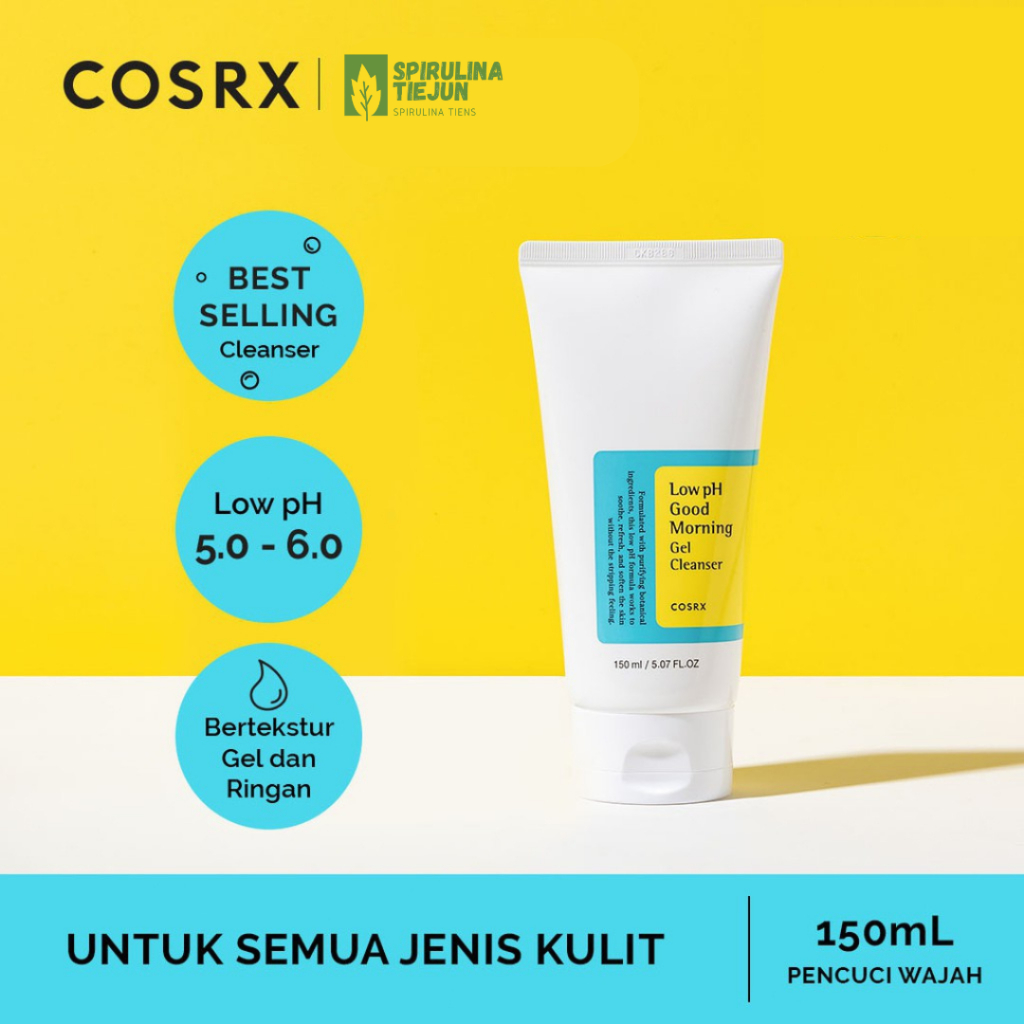 COSRX Low pH Good Morning Cleanser, FACIAL FOAM COSRX LOW PH GOOD MORNING GEL CLEANSER, FACIAL WASH 
