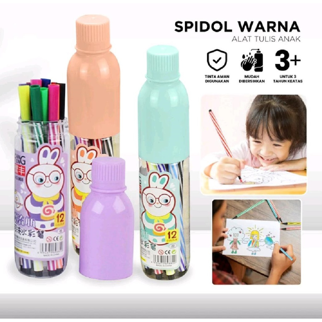 

Speedo 12 In 1 Spidol Warna Warni / Perlengkapan Sekolah / Pulpen Warna