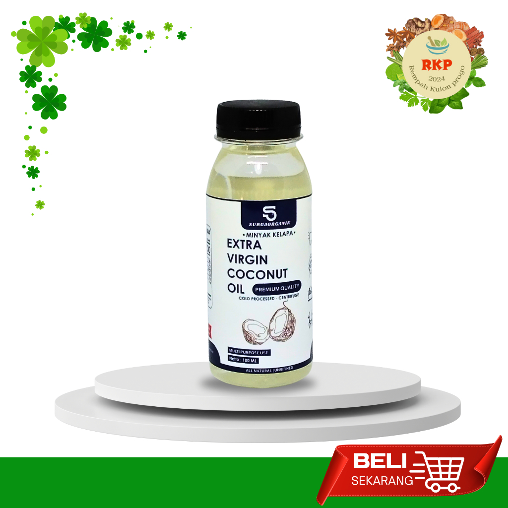 

Extra Virgin Coconut Oil VCO 100ml - Minyak Kelapa Murni 100% COLD SENTRIFUGAL surgaorganik fresh