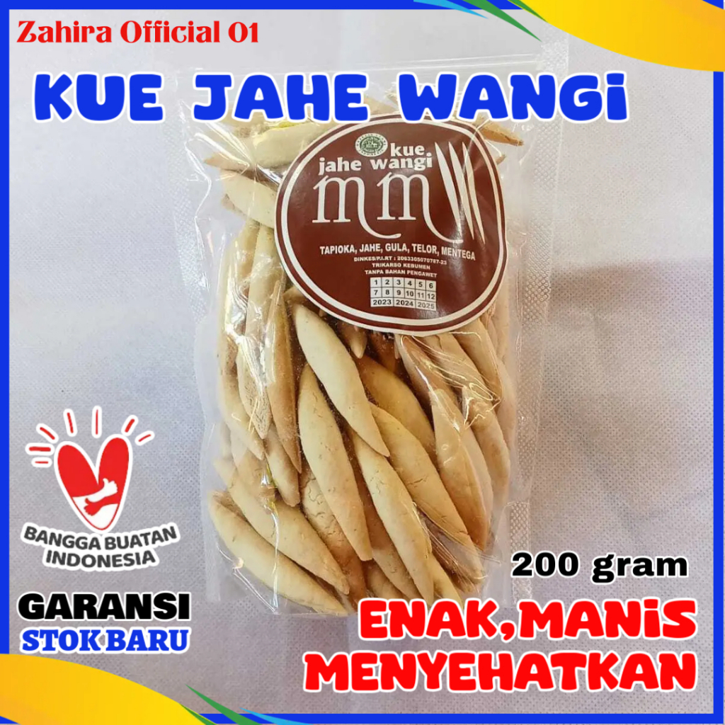 

Kue Jahe Kering Manis Cemilan Roti Jahe Original 200gram