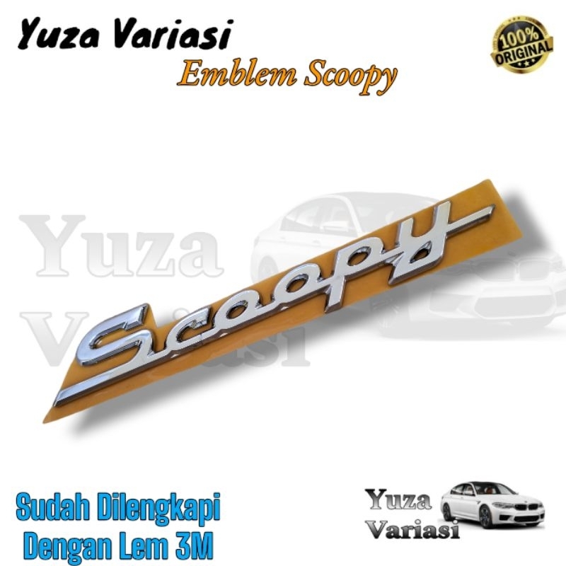 Emblem Tulisan Scoopy Chrome Original Honda Scoopy Lama // Logo Emblem Tulisan Scoopy Chrome Origina