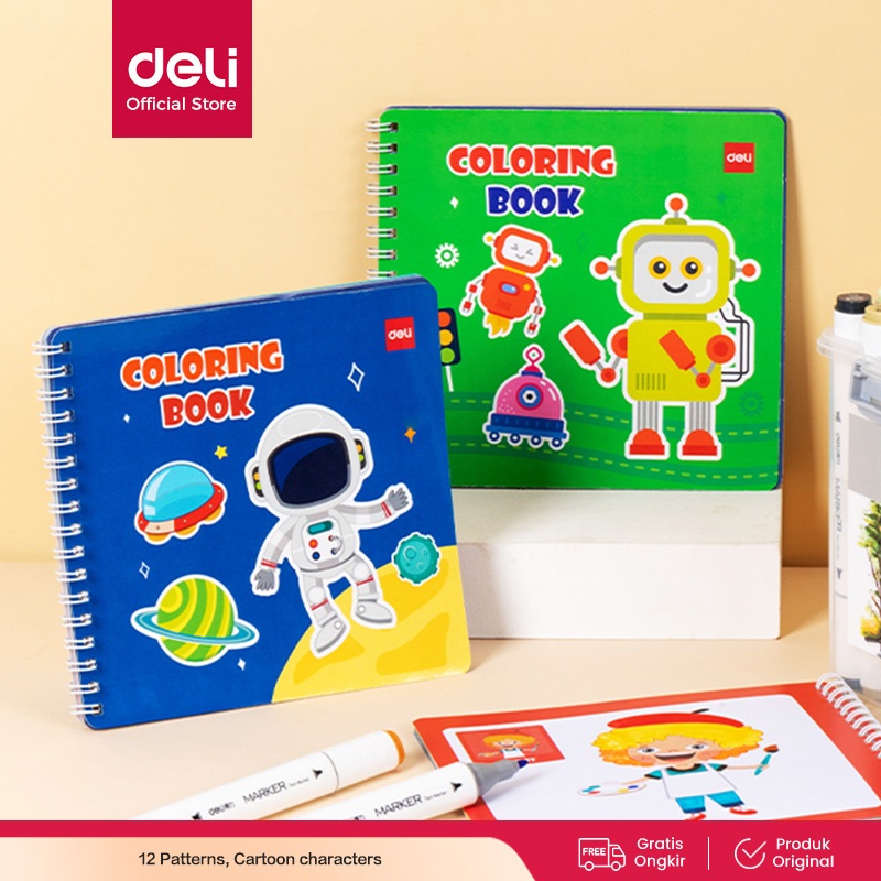 

Deli Buku Mewarnai Kecil / Coloring Book 12 Macam EN07X