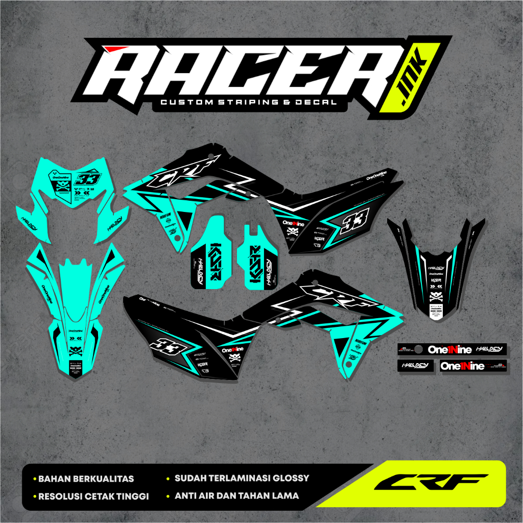 DECAL HONDA CRF 150 L FULLBODY TOSCA MERAH PUTIH HOLOGRAM GLOSSY DOFF BY RACER INK