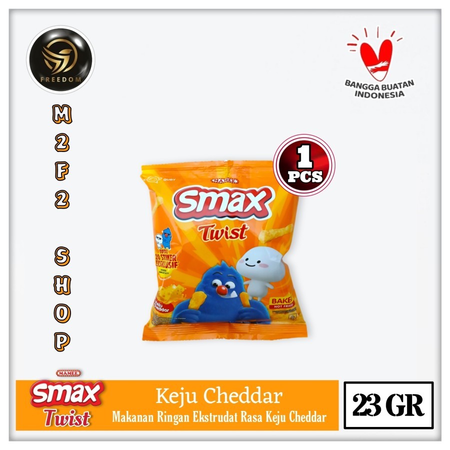 

Mamee Smax Twist Keju Cheddar | Cheese Flavour Sachet - 23 gr (Kemasan Satuan)