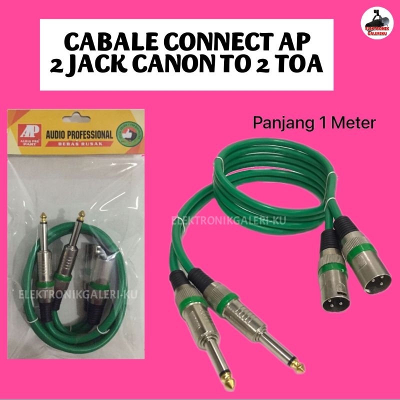 CABLE CONNECT AP 2 JACK CANON TO 2 TOA PANJANG 1 METER