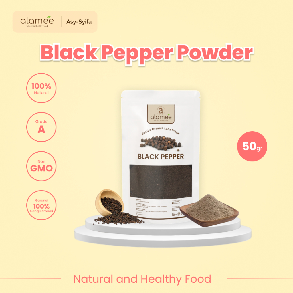

ALAMEE Bubuk Lada Hitam Blackpepper Seasoning Powder Bubuk Black Pepper Bumbu Dapur Masak 50g