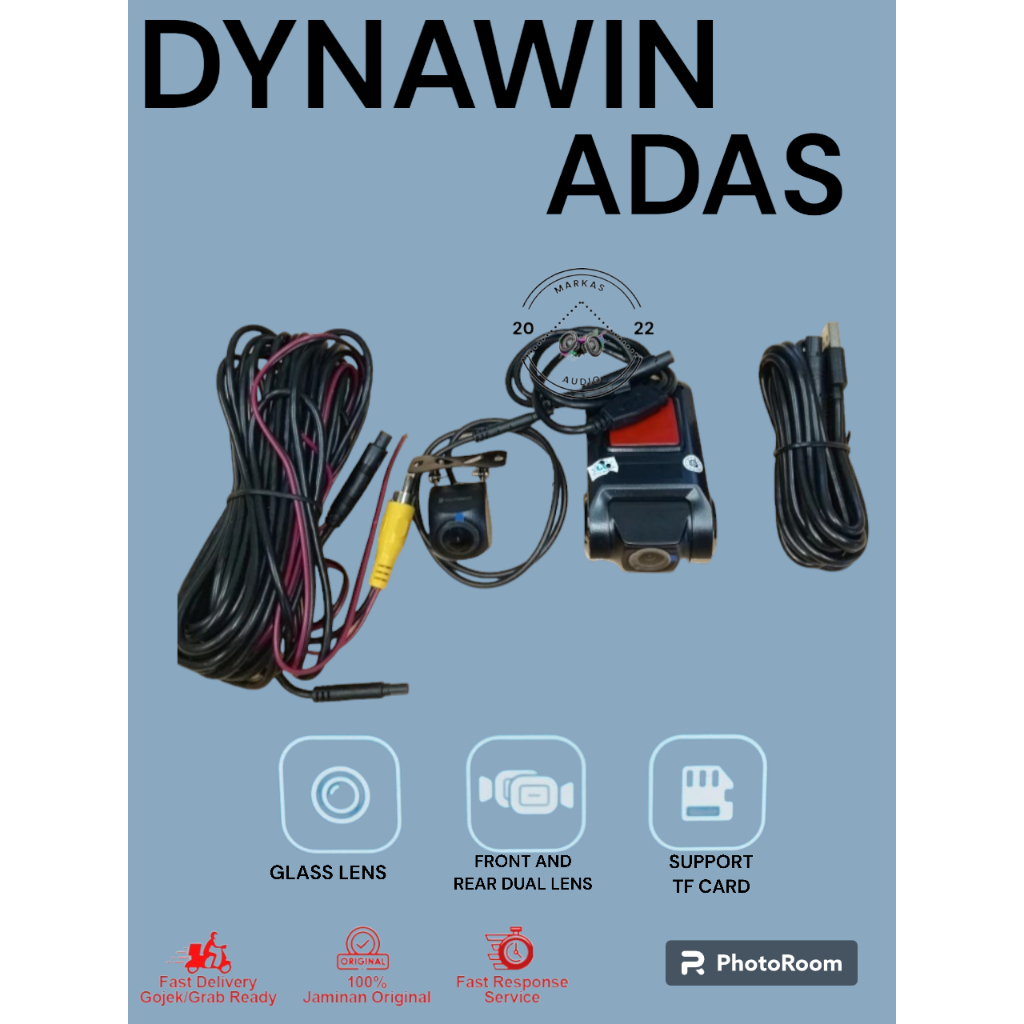 kamera dashcam dvr mobil dynawin full hd 1080p depan belakang original