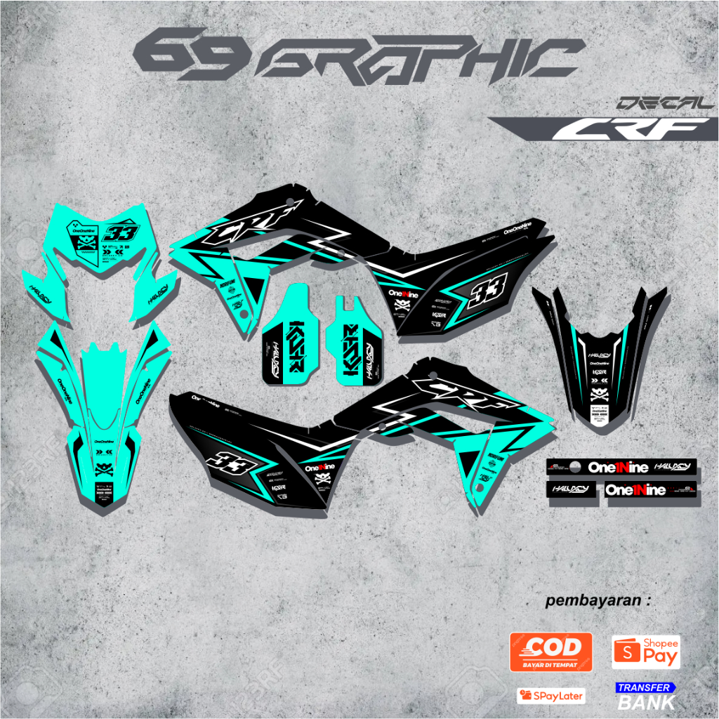 DECAL HONDA CRF 150 L FULLBODY TOSCA MERAH PUTIH HOLOGRAM GLOSSY DOFF BY 69graphic