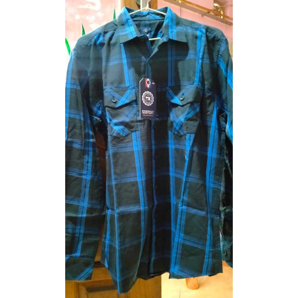 Kemeja kotak2 Casual Lengan3/4 dan Lengan Panjang Brand Matahari SCOTCH