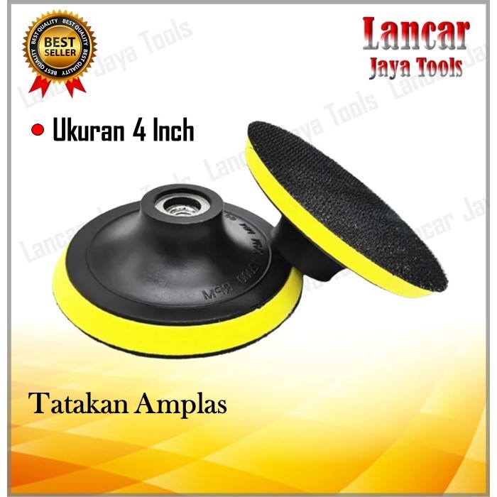 Tatakan Amplas Bulat Velcro 4" Tatakan Amplas Pad Gerinda Bulat Tempel Kayu Satuan