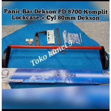 Panic Bar Dekson PD 8700 + MTS + HDL BLACK + Cyl 8cm Dekson Handle Pintu Darurat 8700 Komplit