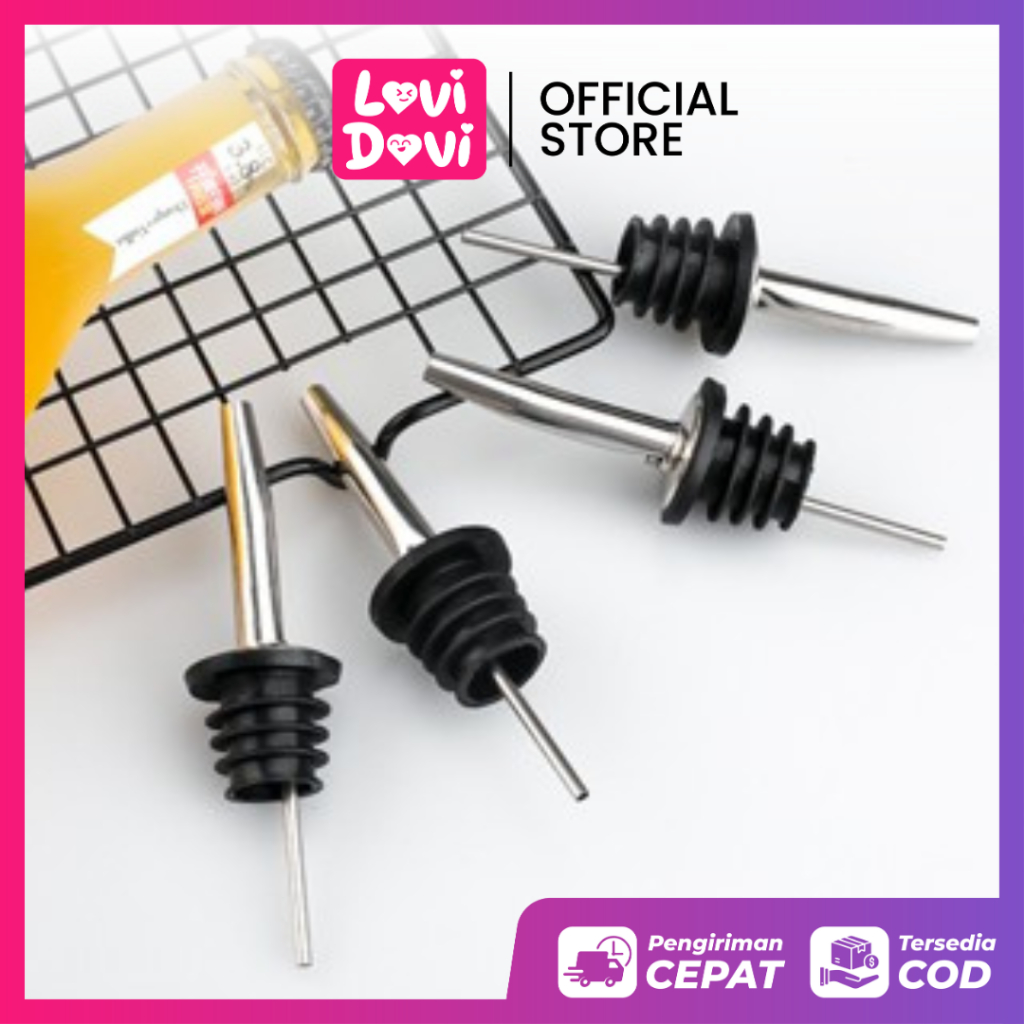 Tutup Botol Mixology Minuman Stainless Steel & Karet Anti Tumpah MULTIFUNGSI Kecap & Minuman