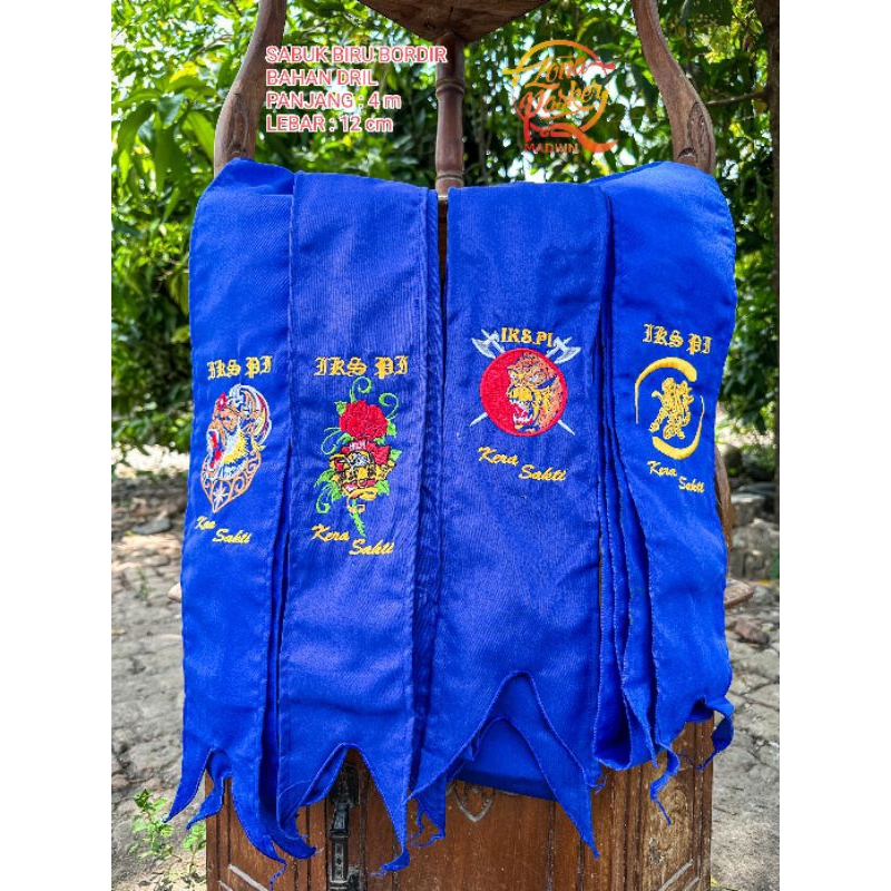 SABUK IKS PI / SABUK BIRU BORDIR IKS PI KERA SAKTI BAHAN DRIL PANJANG 4 METER & 3 METER