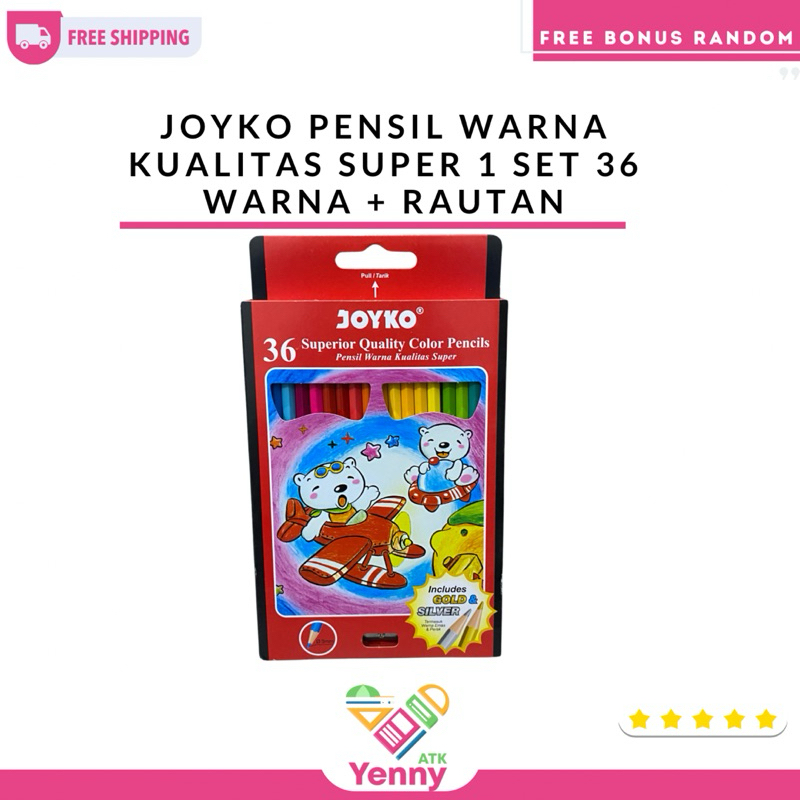 

Joyko Pensil Warna Kualitas Super 1 Set 36 Warna + Rautan | Pensil Warna Joyko 36