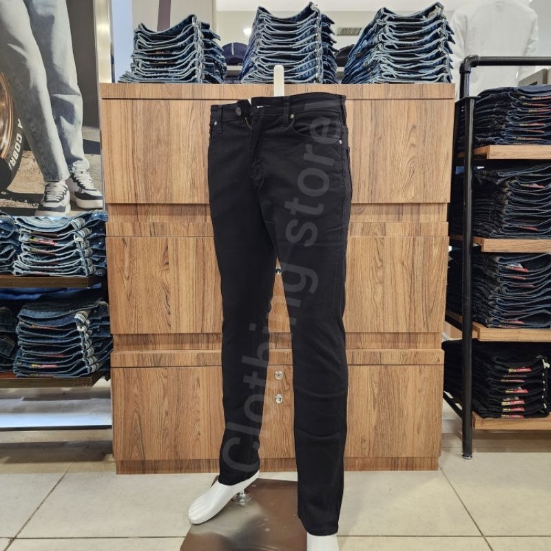 LOIS ORIGINAL celana jeans panjang pria slimfit stretch hitam SLS2402H