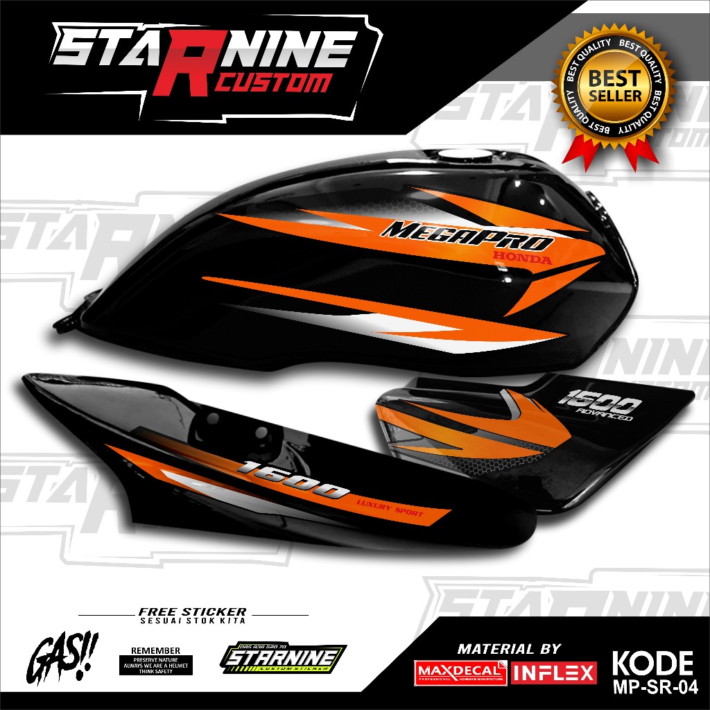 striping megapro hiu simpel stiker mp hiu model ori