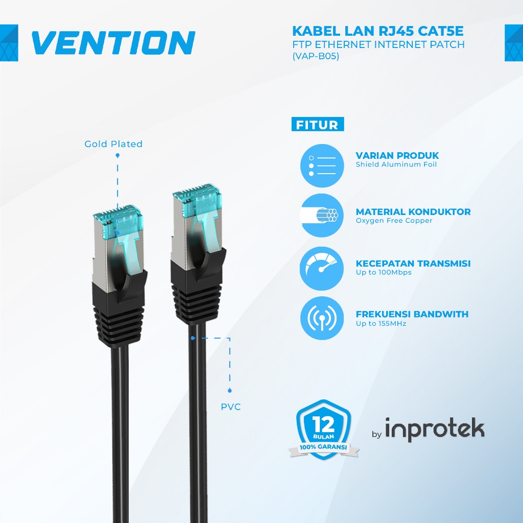 Vention Kabel LAN RJ45 Cat5e Cat.5e FTP Shielded