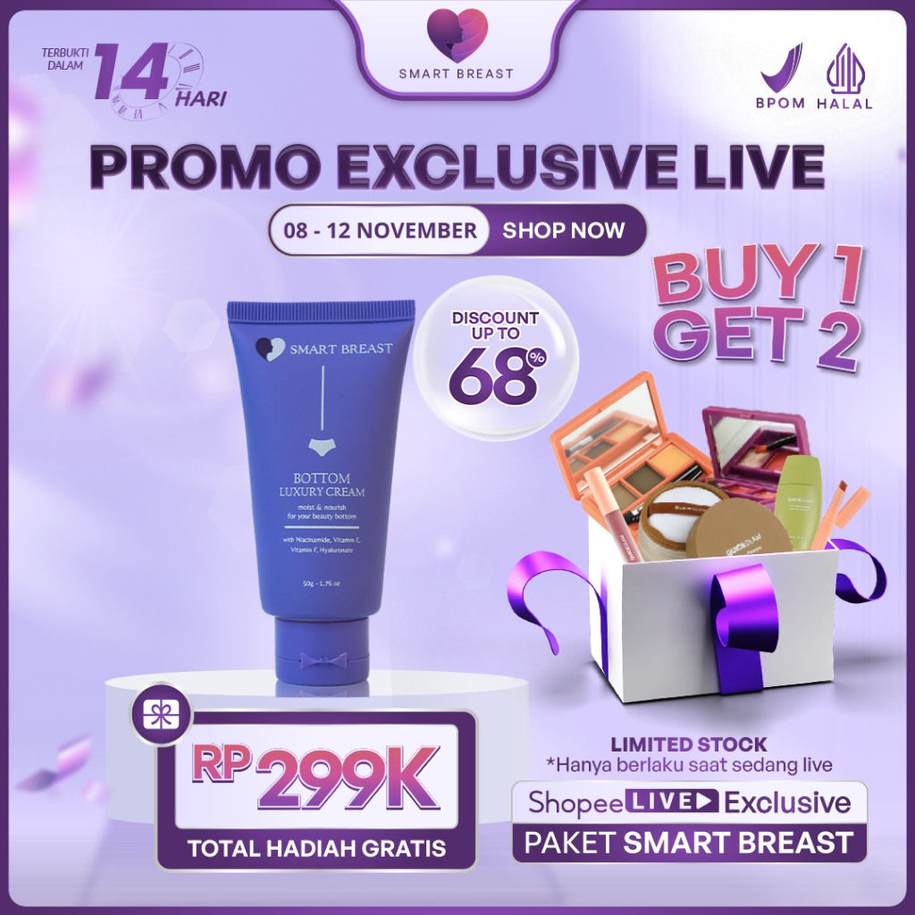 [PROMO LIVE] Smart Breast Bottom Luxury Cream - Cream Pengencang Pembesar Bokong