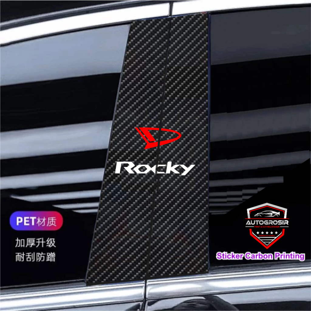 Daihatsu Rocky Sticker Pilar Pintu Mobil Daihatsu Rocky Stiker Kerbon 3D Variasi