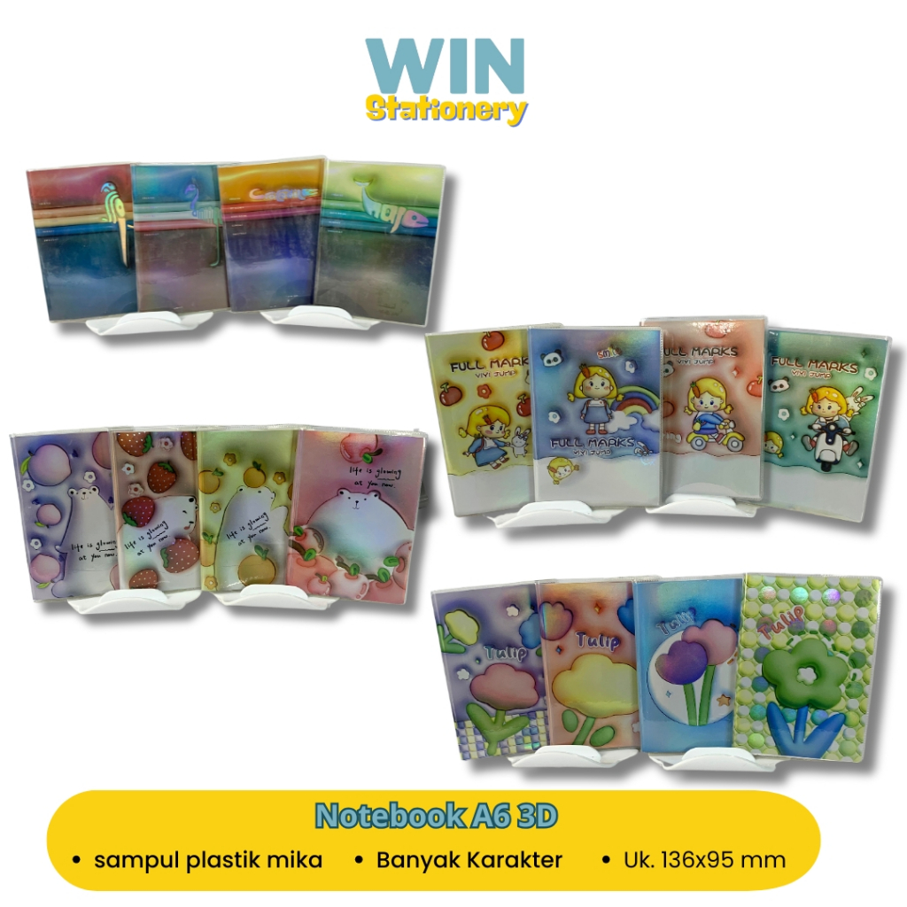 

Note Book A6 3D Buku Catatan Karakter Sampul Mika