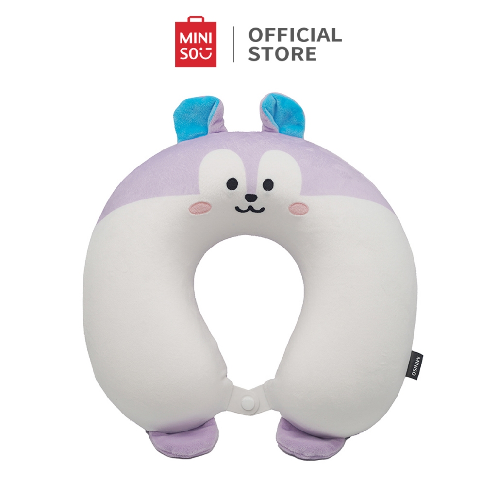 Miniso x BT21 Collection Bantal Leher Neck Pillow Memory Foam Travel Pillow U-Shaped Pillow Desain E