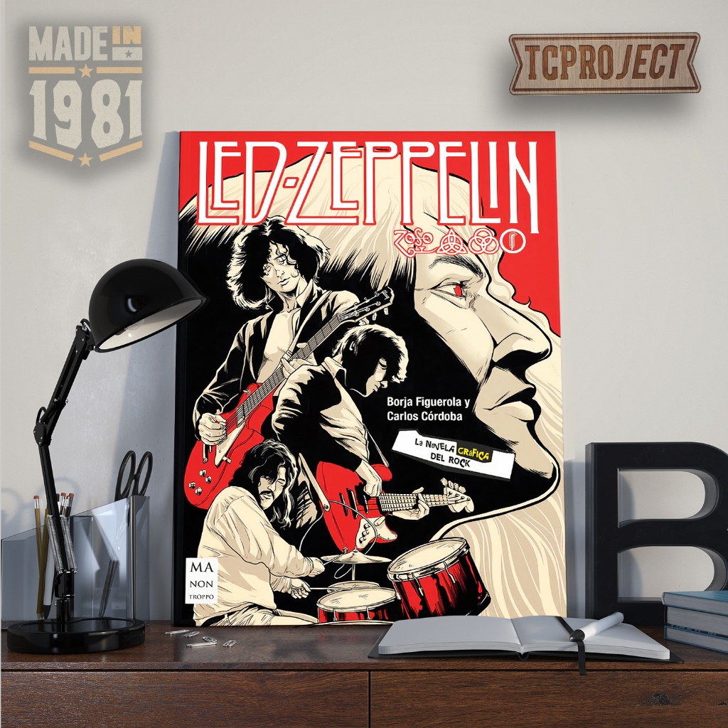 Led Zeppelin musik rock Poster Kayu Pajangan Dekorasi