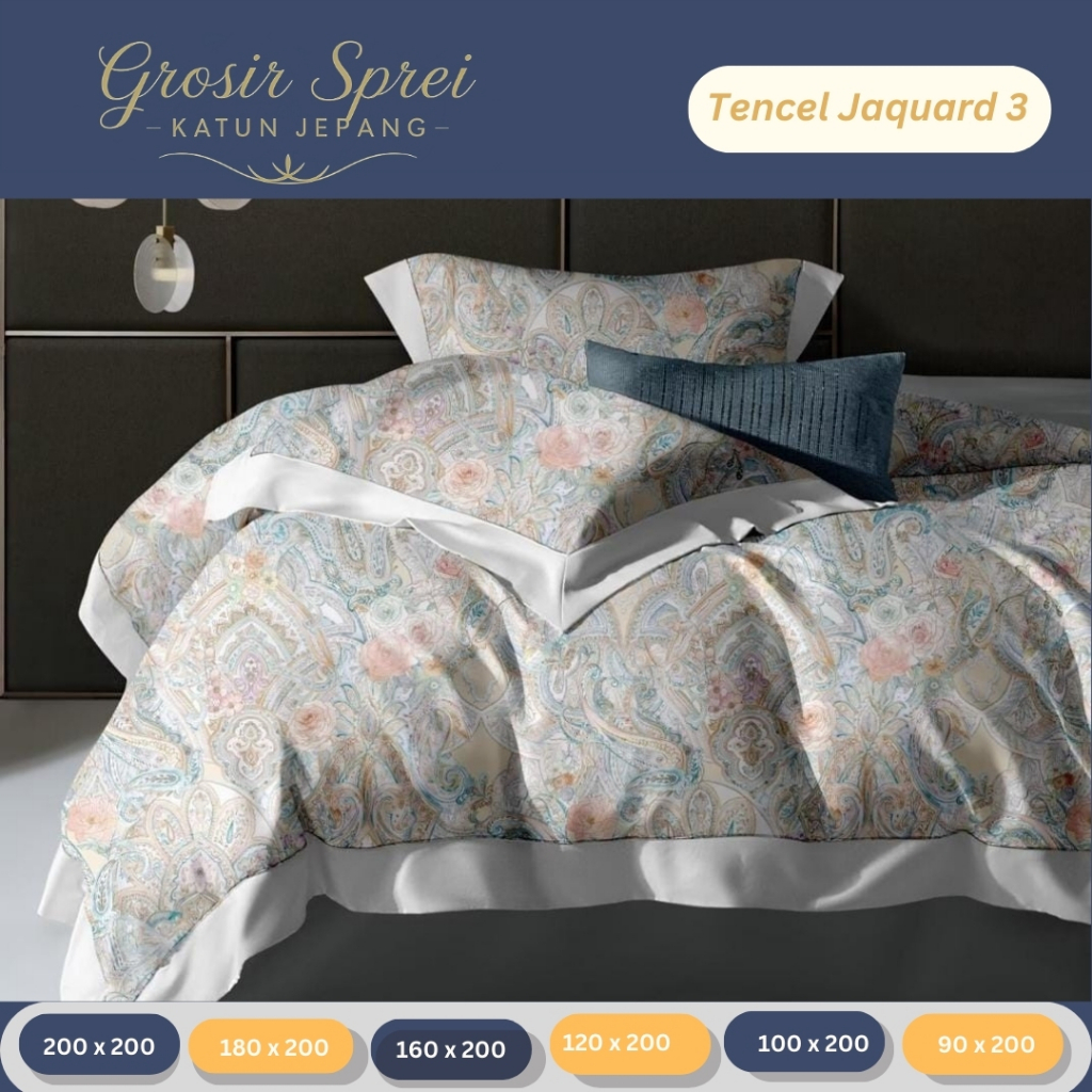 SPREI Tencel 60s 100s TENCEL ORGANIK SARUNG BANTAL GULING SET SPREI SUTRA TENCEL Sprei Tencel Sprei 