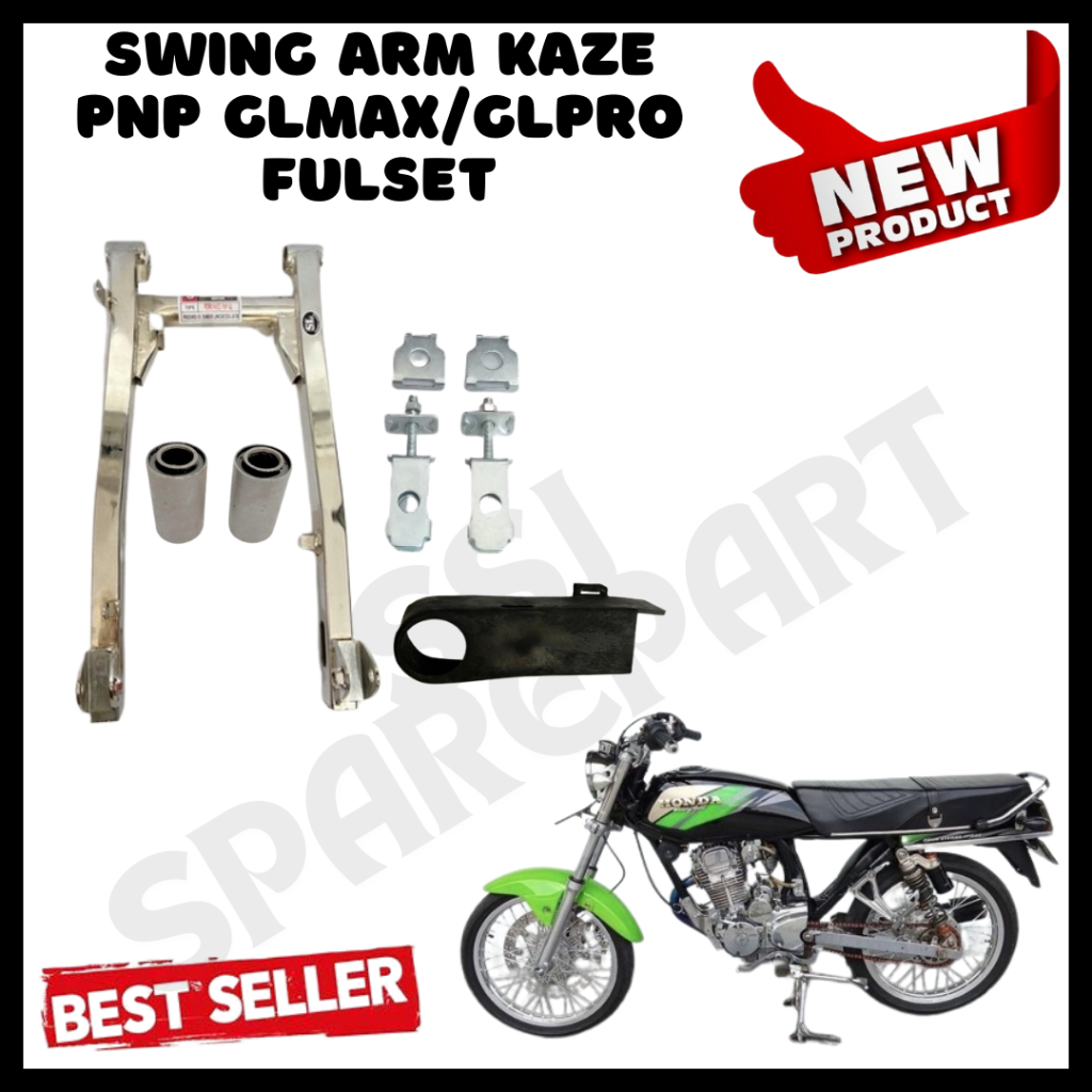 Swing Arm Arem Kaze pnp Honda GL Max GL Pro Tebal Crom Silver presisi